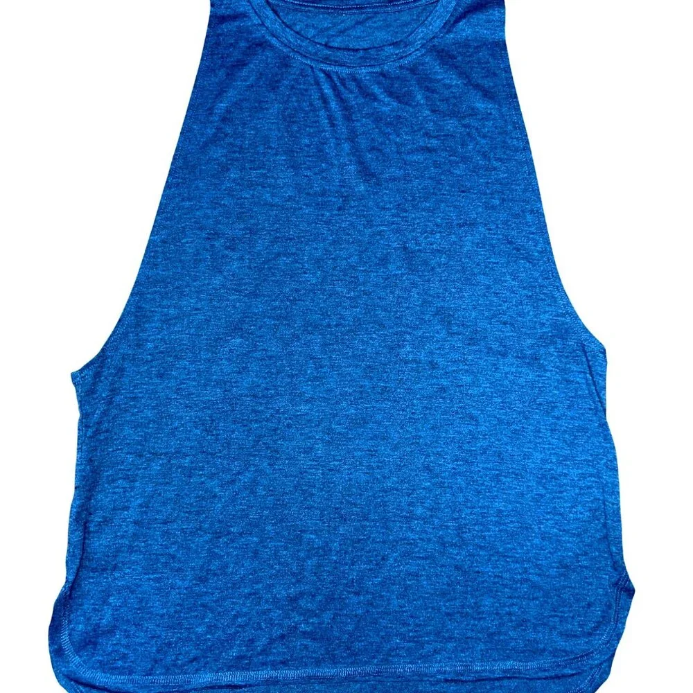 Icyzone Tank Top Teal Blue Racerback Side Cutouts Workout Mens Size Large - Picture 6 of 7